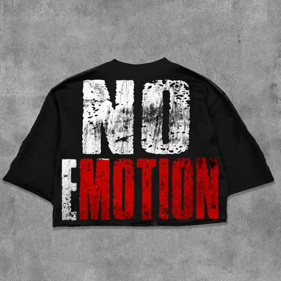 No Emotion Printed Three-quarter Sleeve T-shirt