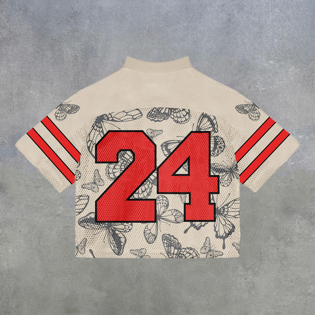 Butterfly NO.24 Street Retro Jersey T-shirt