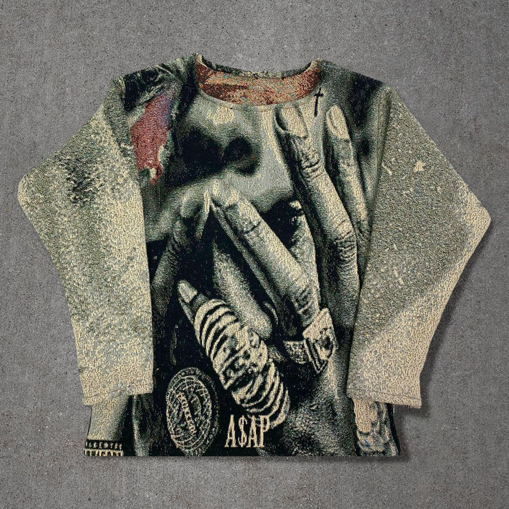 Retro Hip Hop Tapestry Sweatshirt