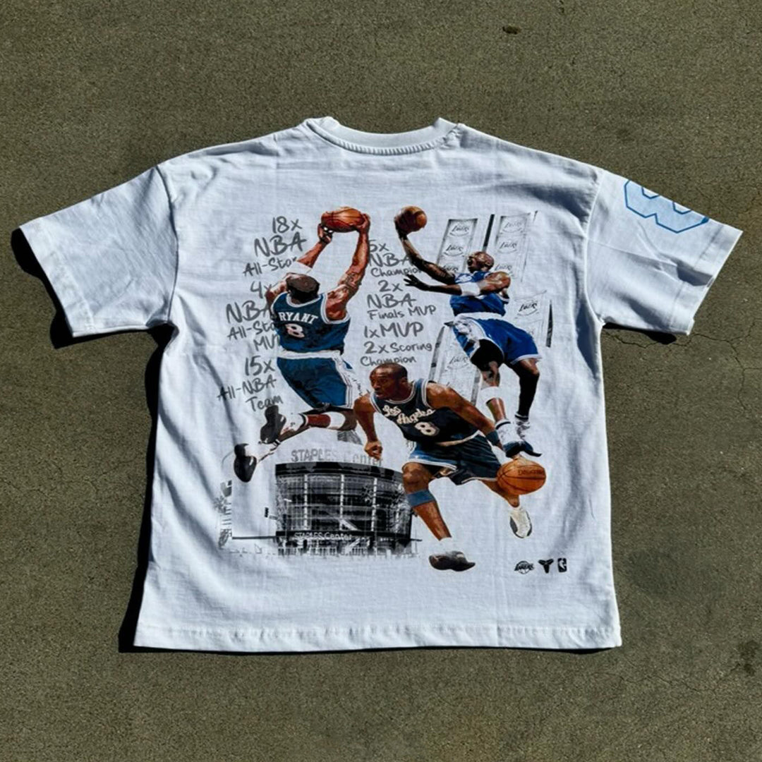 Street Style Basketball No.8 Print Short Sleeve T-shirt