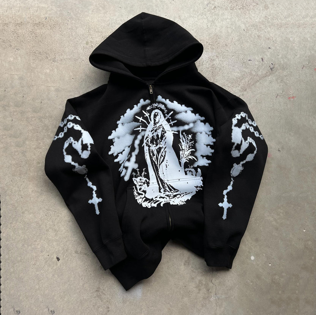 Saint Casual Streetwear Zip-Up Hoodie