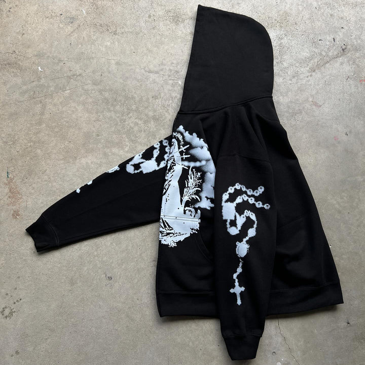 Saint Casual Streetwear Zip-Up Hoodie