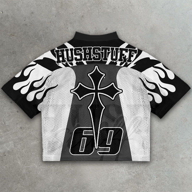 Cross sight mesh jersey