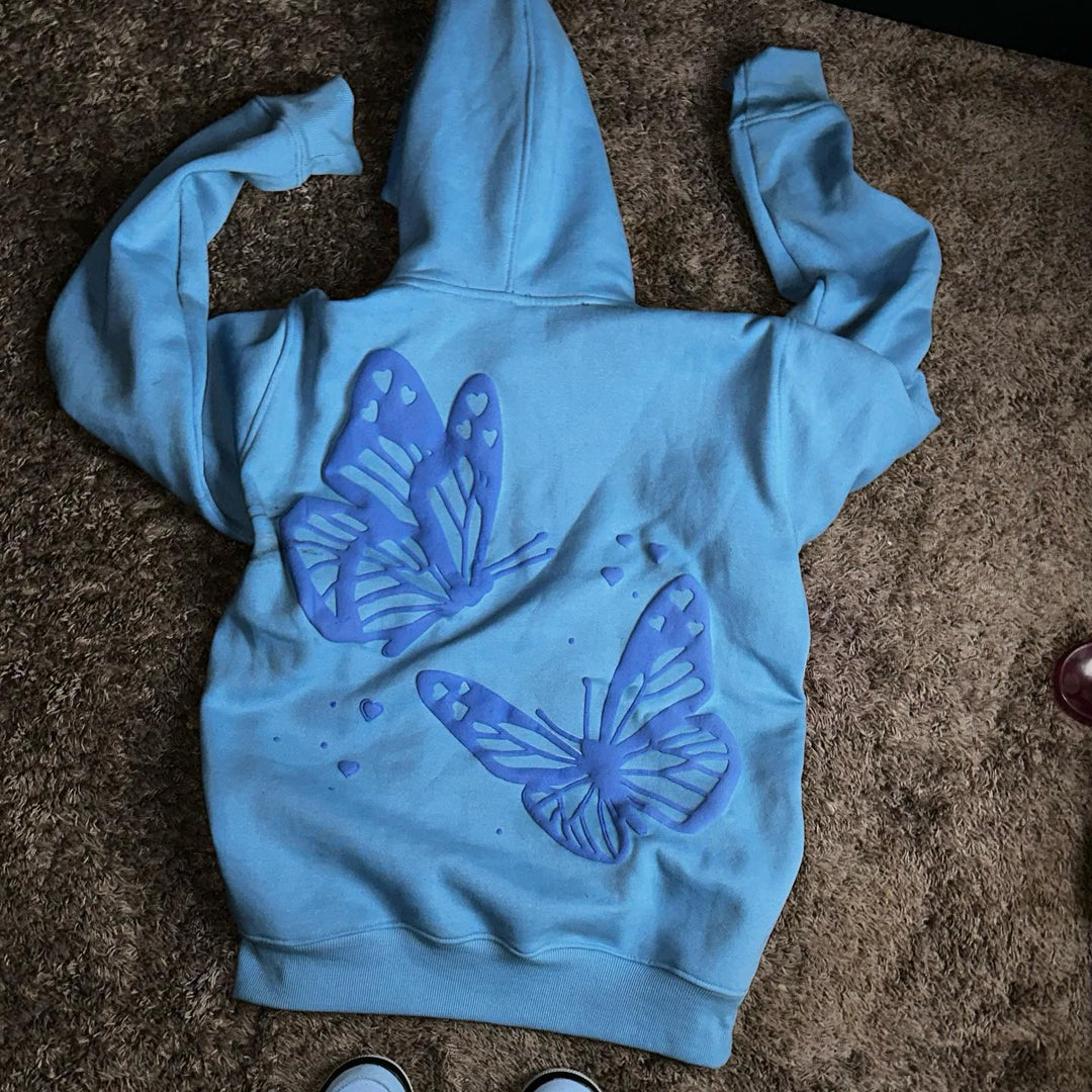 Slouchy Alphabet Butterfly Hoodie