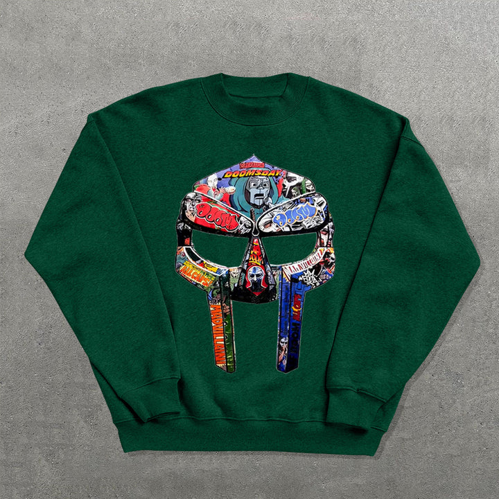 Mask Printed Crew Neck Sweatshirt