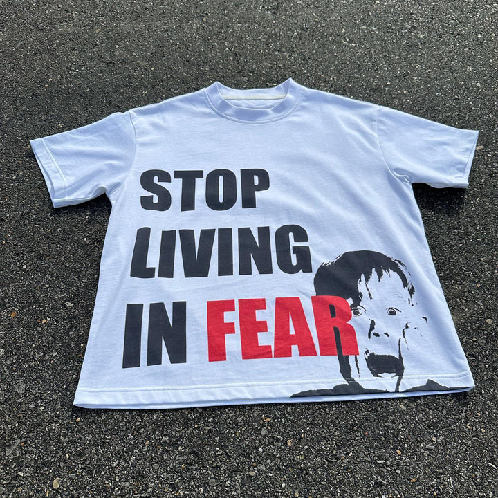 Fear printed cotton T-shirt