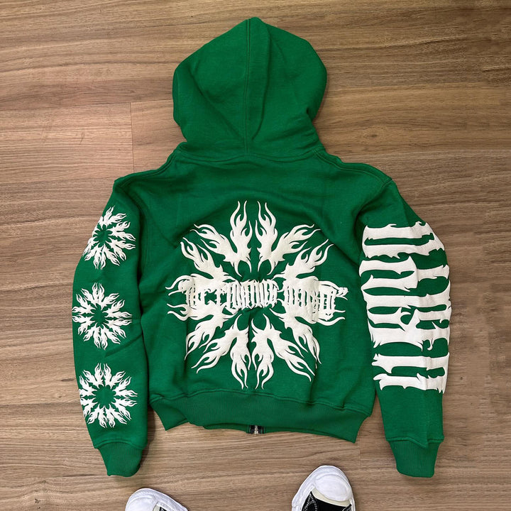 Casual Street Retro Zipper Hoodie