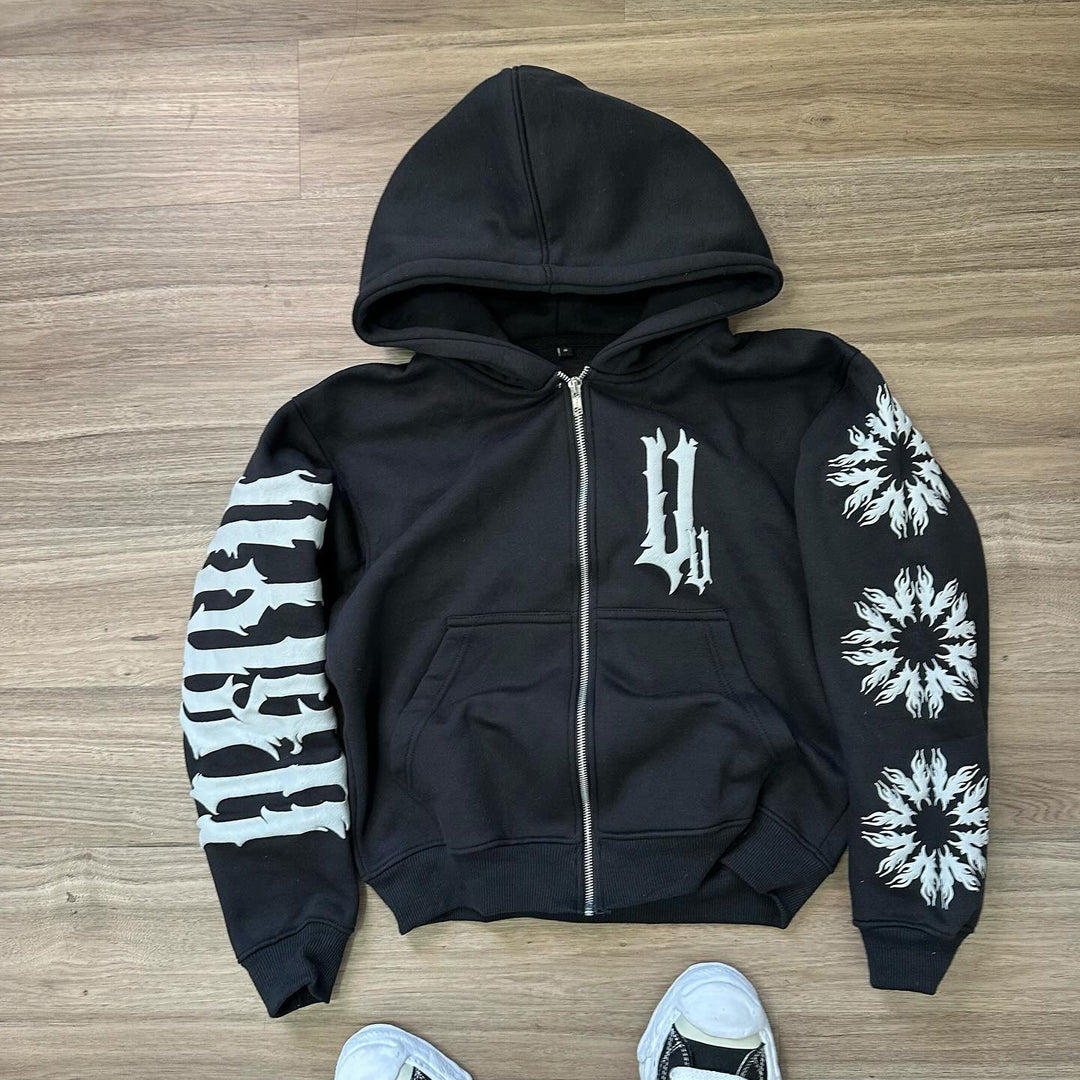 Casual Street Retro Zipper Hoodie