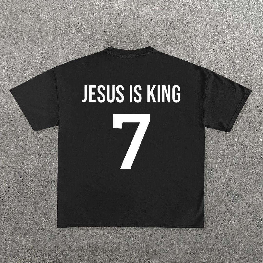 Jesus Is King No.7 Print Short Sleeve T-Shirt