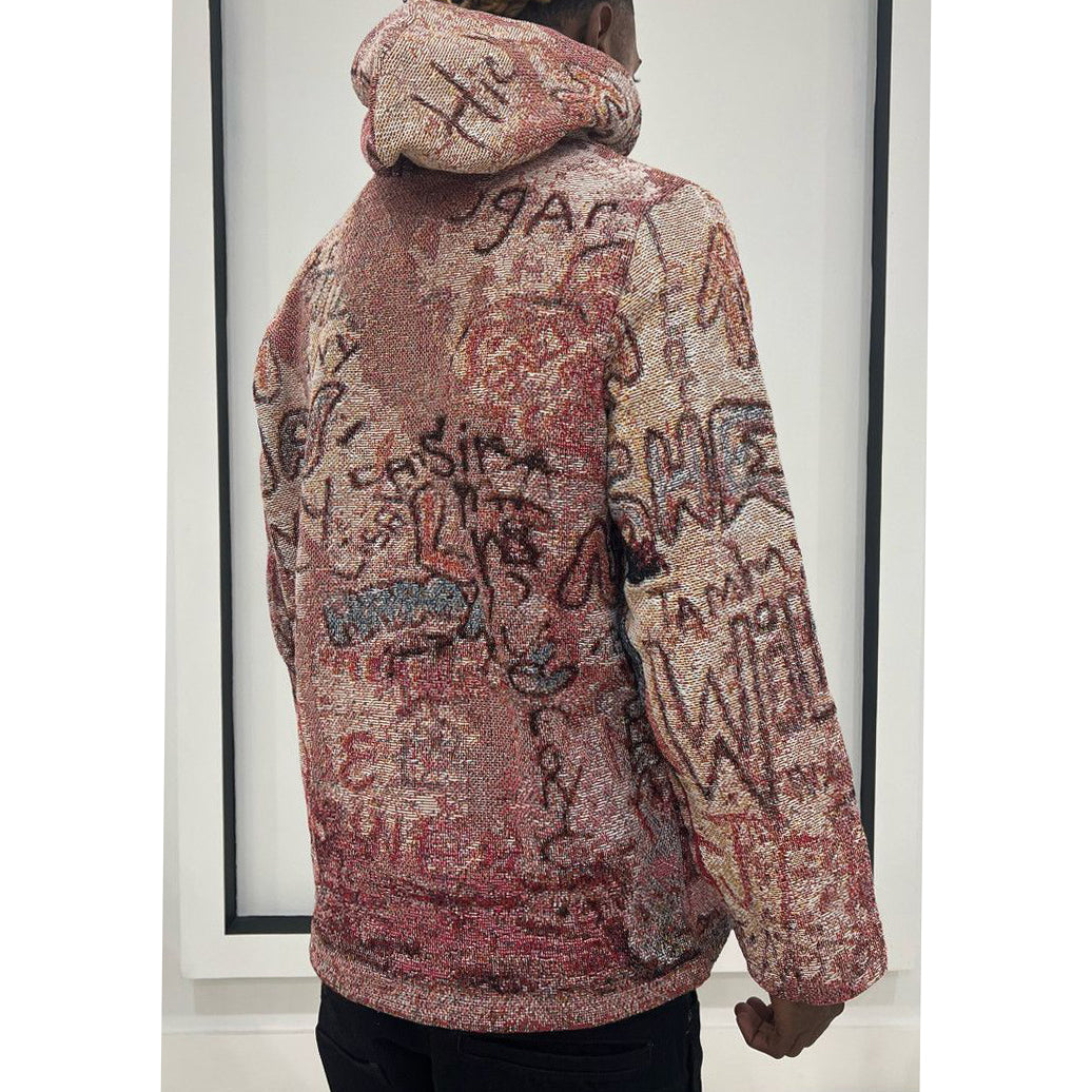 Trendy retro pattern casual hoodie