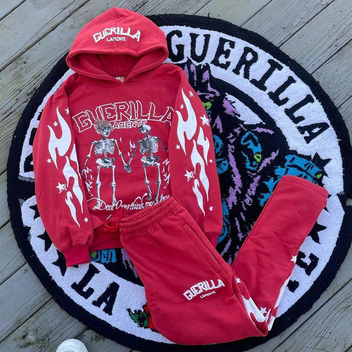 Guerilla Print Hoodie Sweatpants Two Piece Set