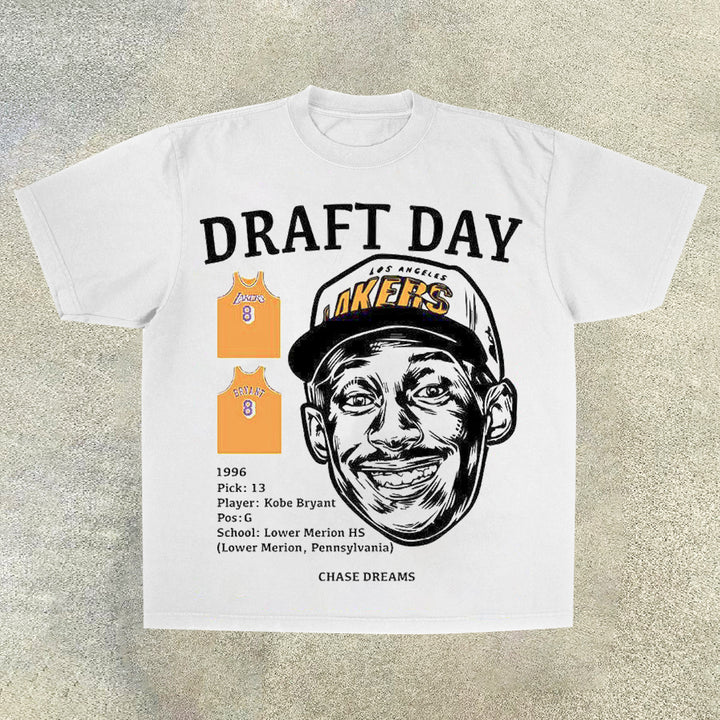 Draft Day Print Casual Street Basketball T-Shirt