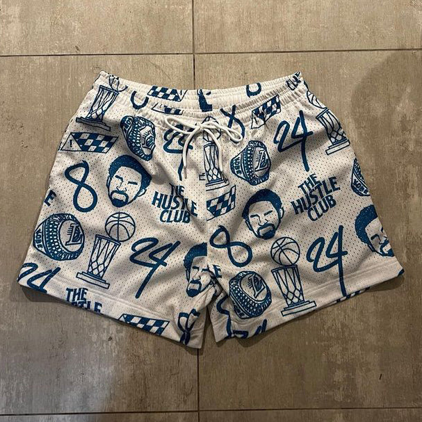 Casual Street Basketball Print Mesh Shorts