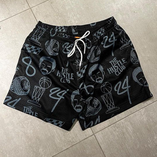 Casual Street Basketball Print Mesh Shorts