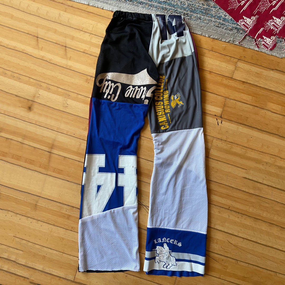 Casual street basketball print stitching trousers