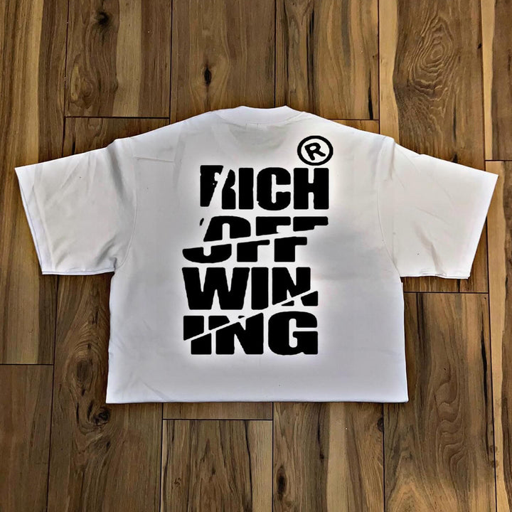 Rich Off Winning Print Short Sleeve T-Shirt