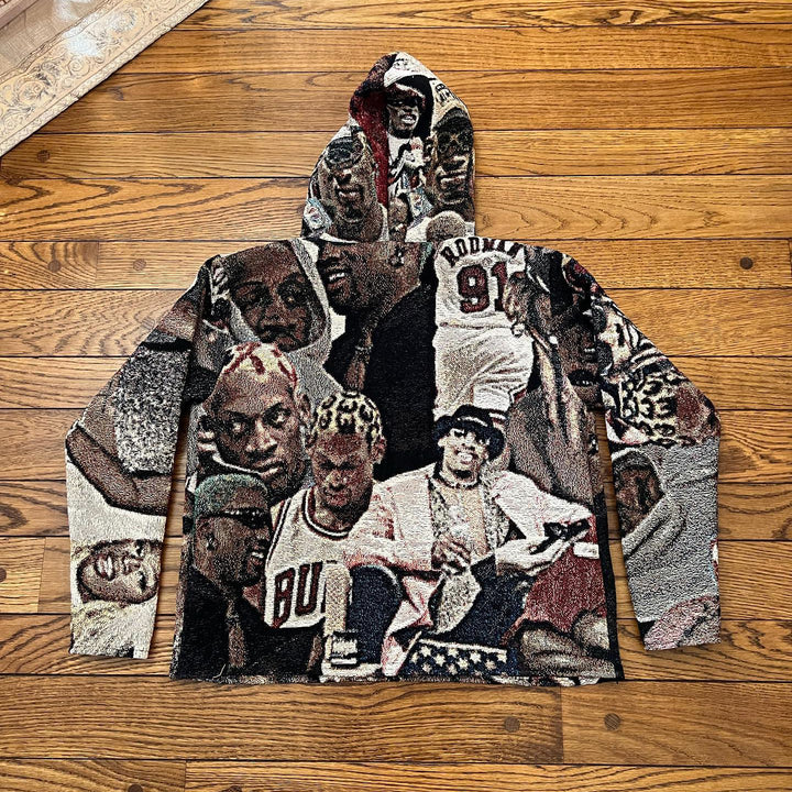 Casual Street Retro Basketball Sports Tapestry Hoodie