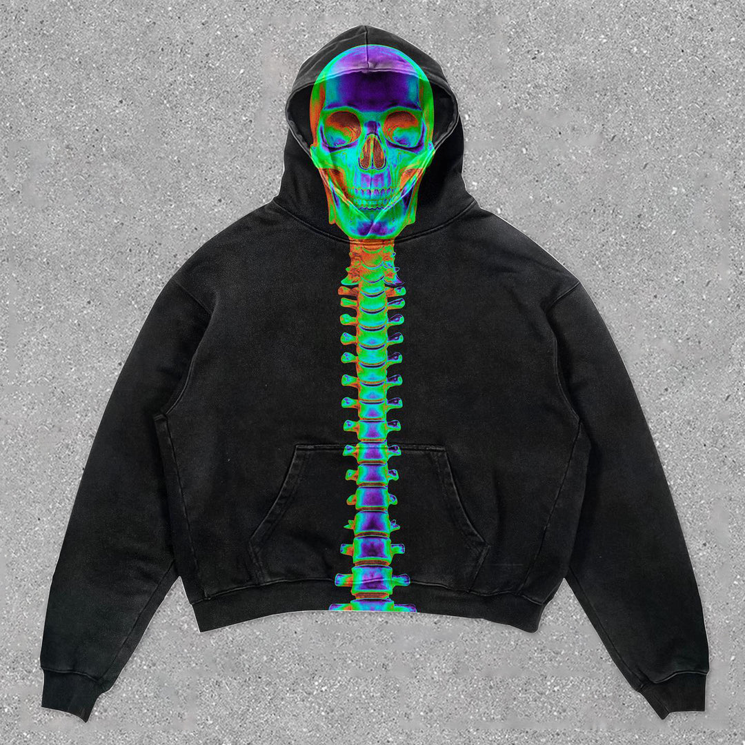 Skull Print Stylish Preppy Hoodie