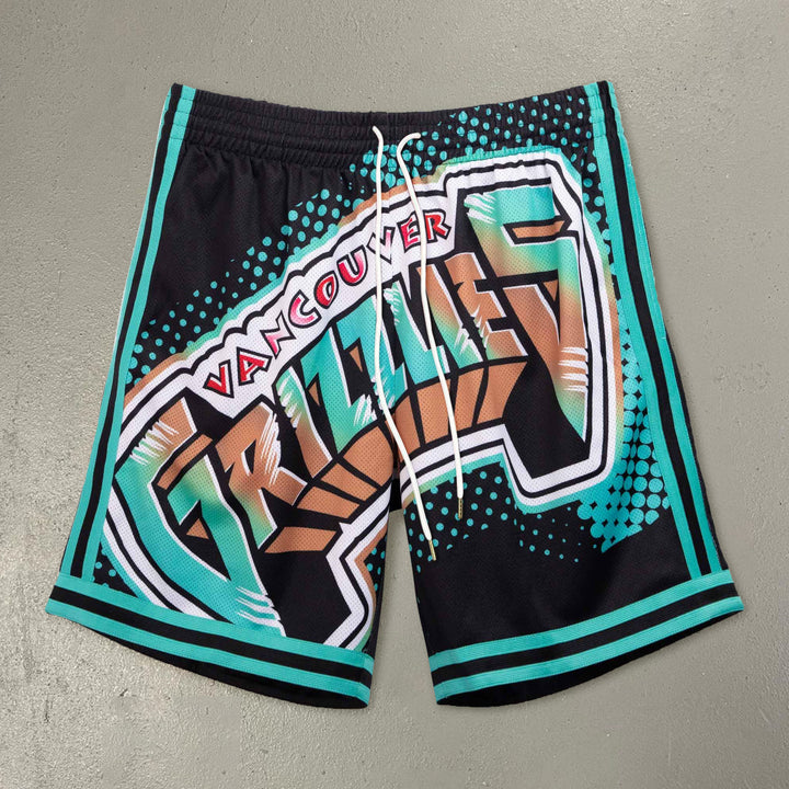 Retro casual printed basketball shorts