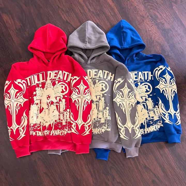 Fashion Till Death Do Us Part Print Long Sleeve Hoodies