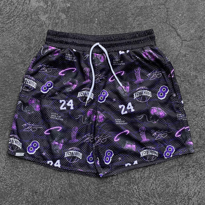 NO.8 Mamba Snake Casual Street Mesh Shorts