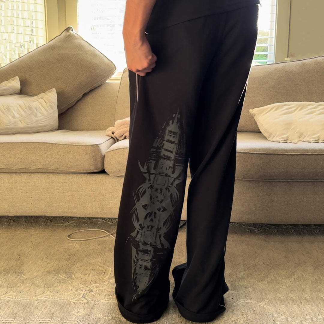 Holy Sword Casual Street Print Trousers