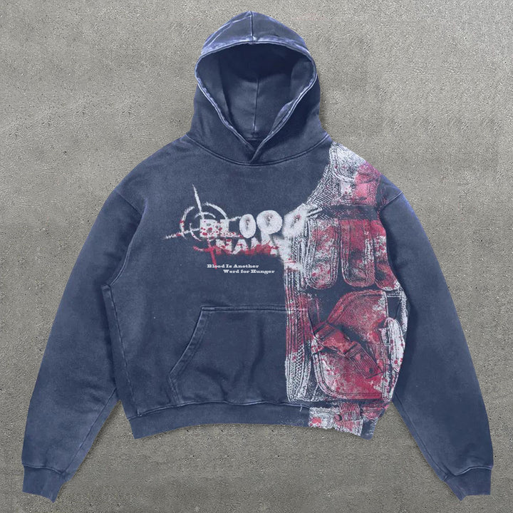 Blood Print Long Sleeve Hoodies