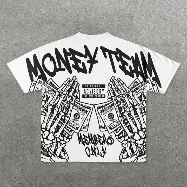 Money Team Print Short Sleeve T-Shirt