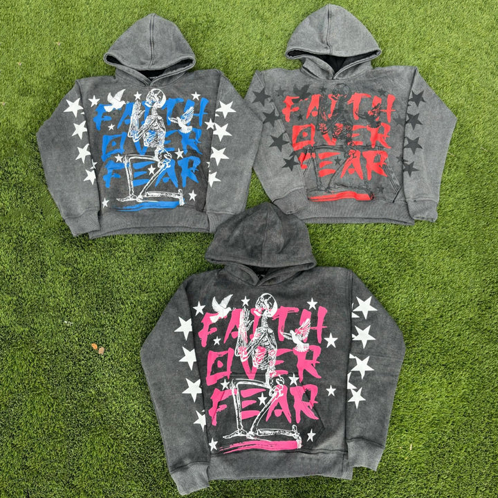 Faith Over Fear Casual Street Vintage Hoodie