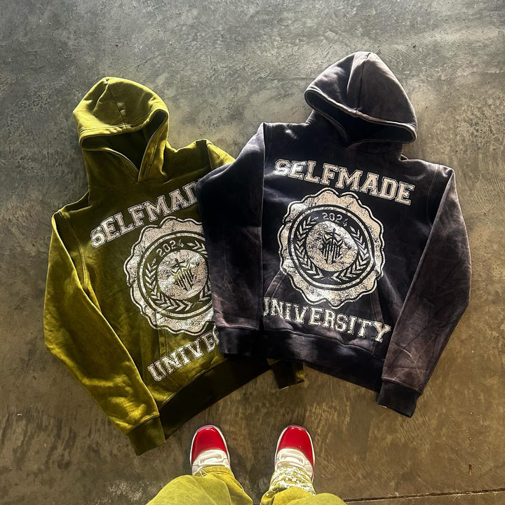 Selfmade University Print Long Sleeve Hoodies