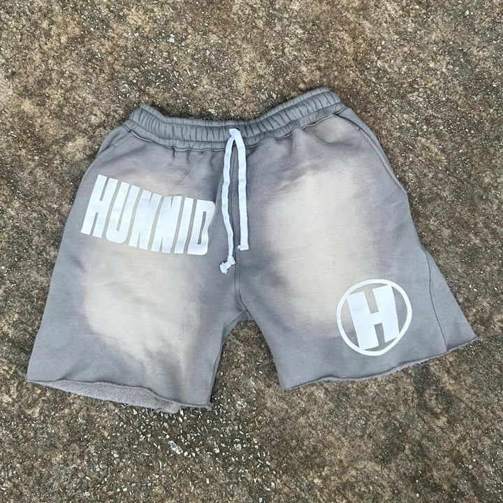 Hunnid Print Drawstring Pocket Shorts