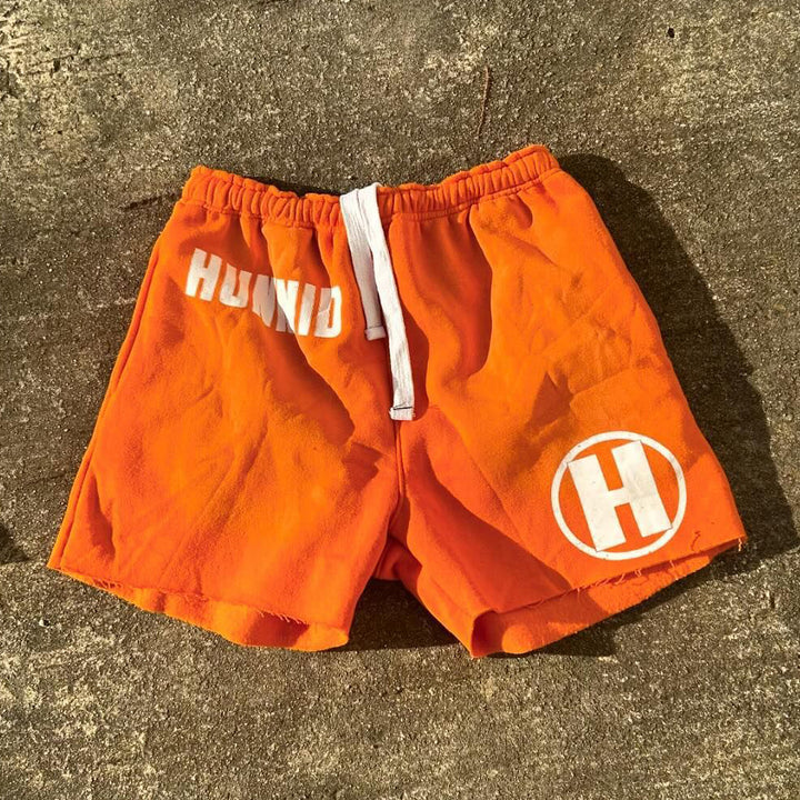 Hunnid Print Drawstring Pocket Shorts