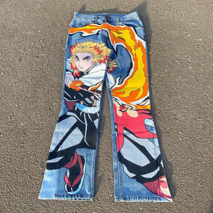 Cartoon Comic Fashion Casual Retro Jeans