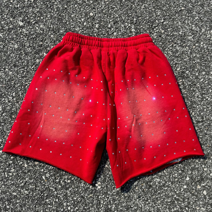 Gradient rhinestone casual shorts