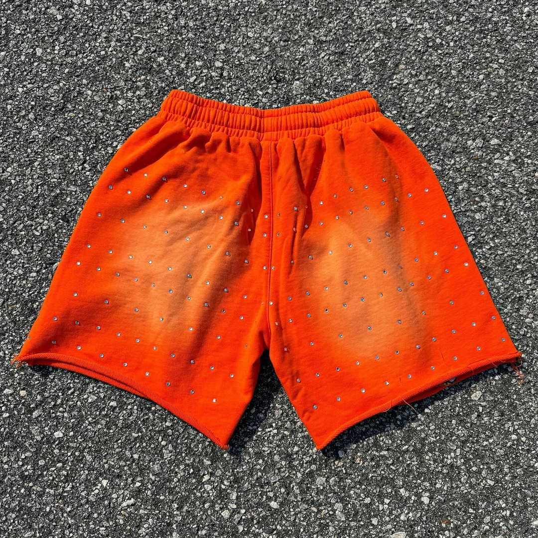 Gradient rhinestone casual shorts