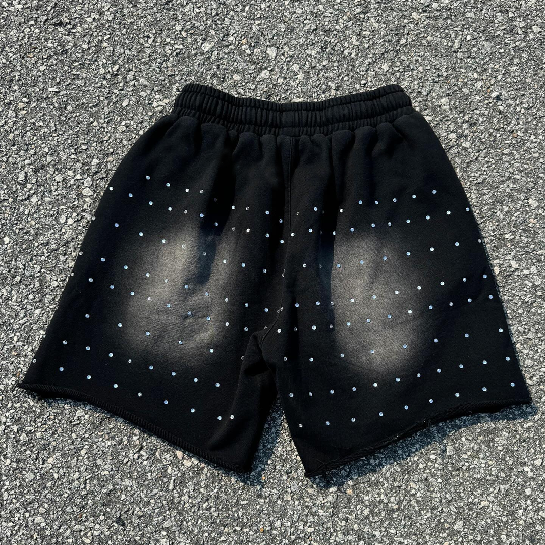 Gradient rhinestone casual shorts