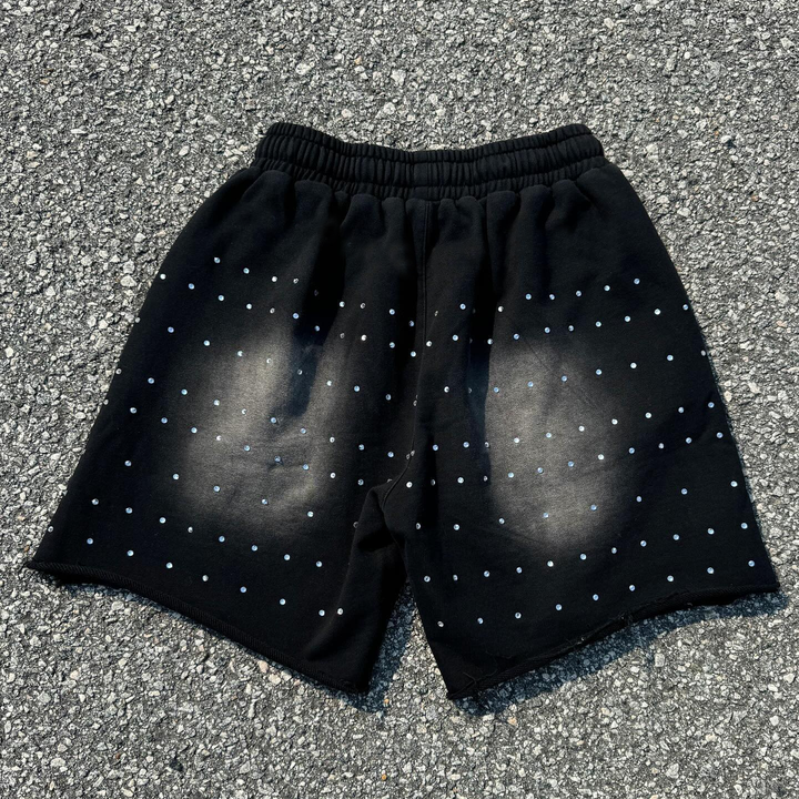 Gradient rhinestone casual shorts