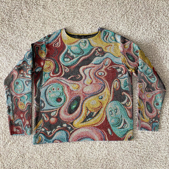 streetwear vintage print tapestry sweatshirt