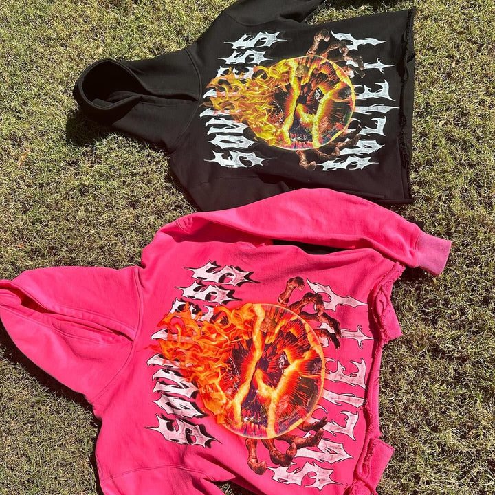 Soulless Society Print Long Sleeve Hoodies