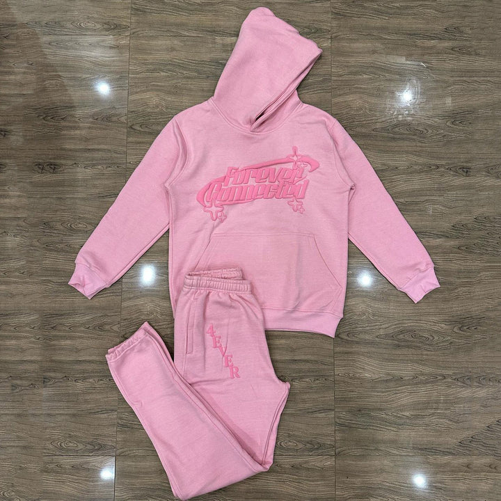 Fashion Letter Print Hoodie Sweatpants Two Piece Set