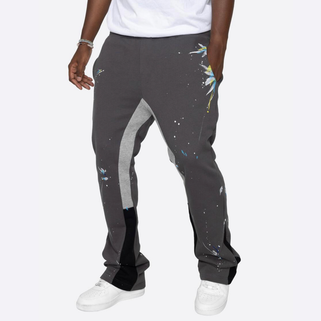 Casual Paint Splatter Flare Sweatpants Trousers