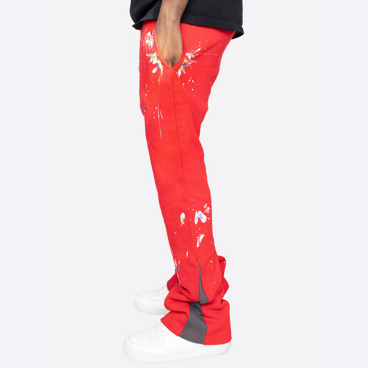 Casual Paint Splatter Flare Sweatpants Trousers