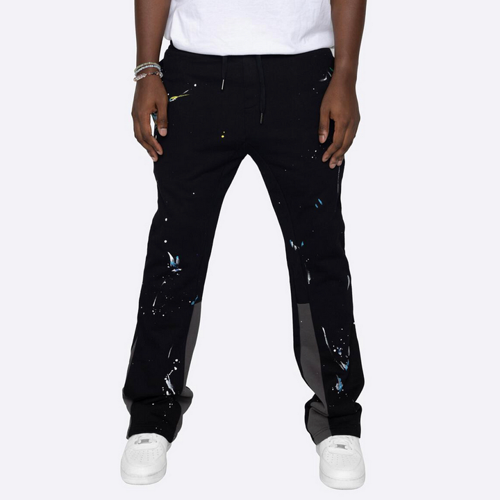 Casual Paint Splatter Flare Sweatpants Trousers