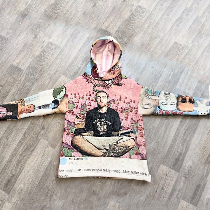 Print Long Sleeve Tapestry Hoodies