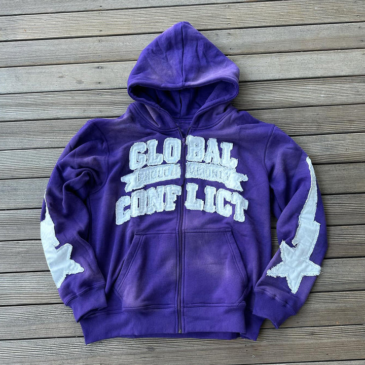 Lucky Casual Streetwear Zip-Up Hoodie