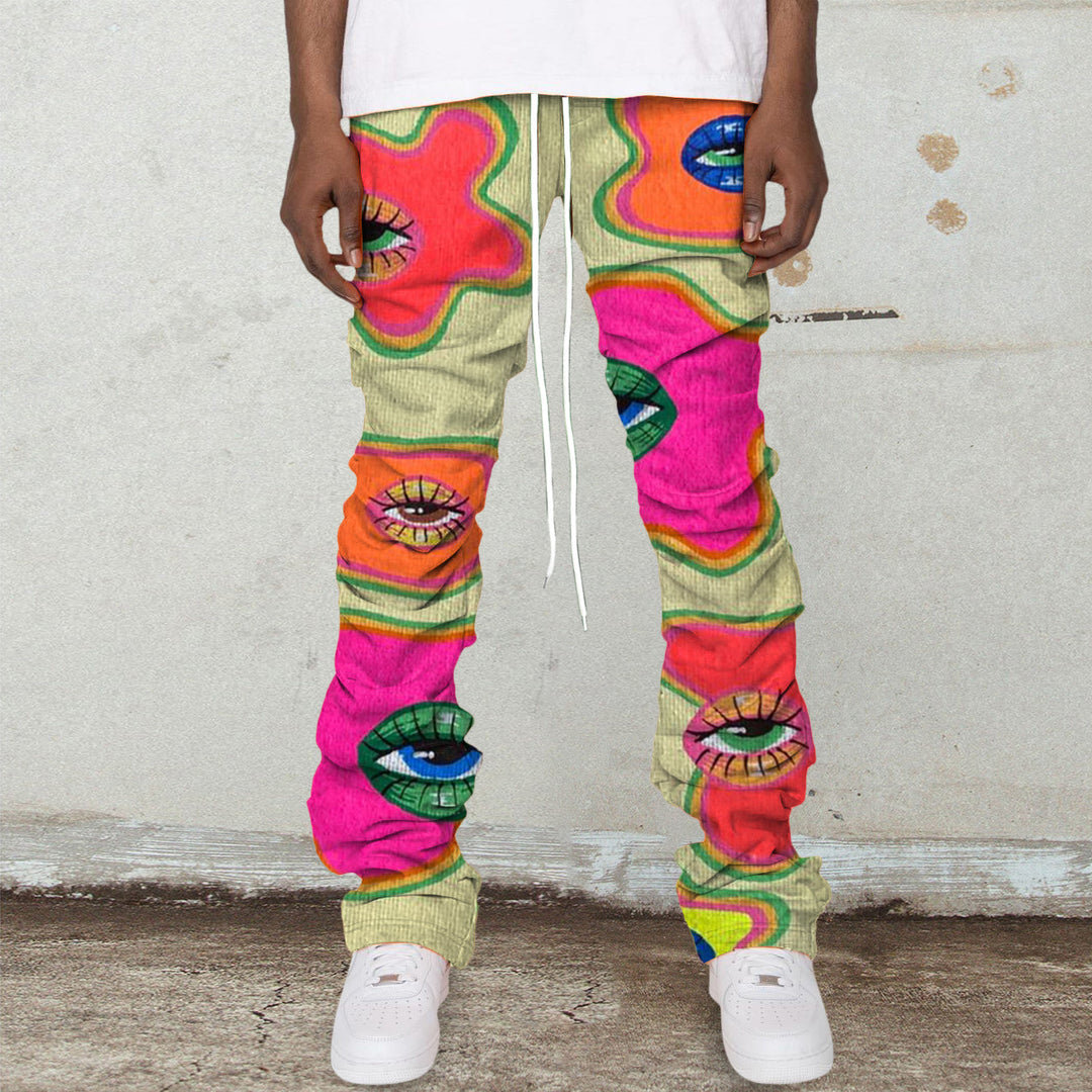 Tide brand printing art pile trousers trousers