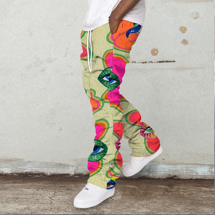 Tide brand printing art pile trousers trousers