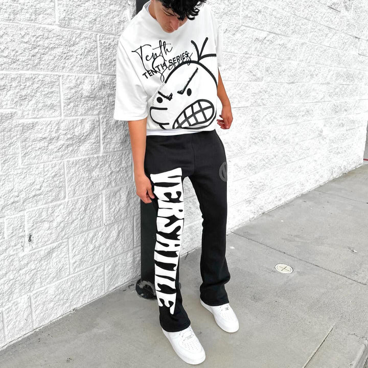 Versatile Print T-shirt Sweatpants Two Piece Set