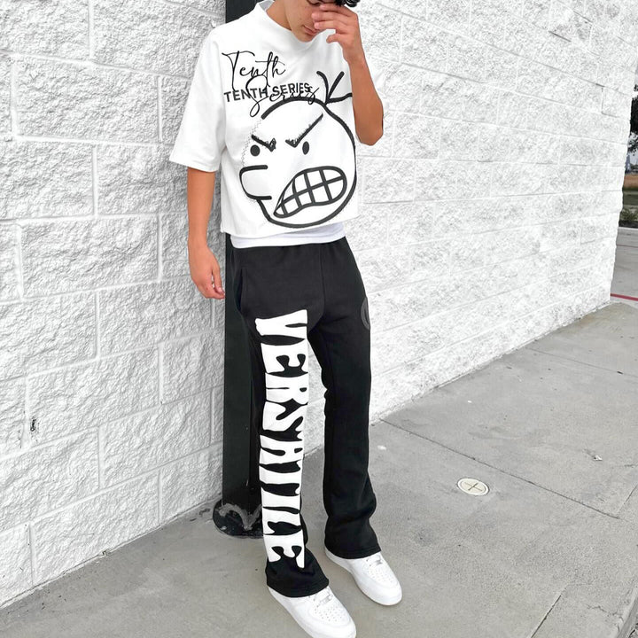 Versatile Print T-shirt Sweatpants Two Piece Set