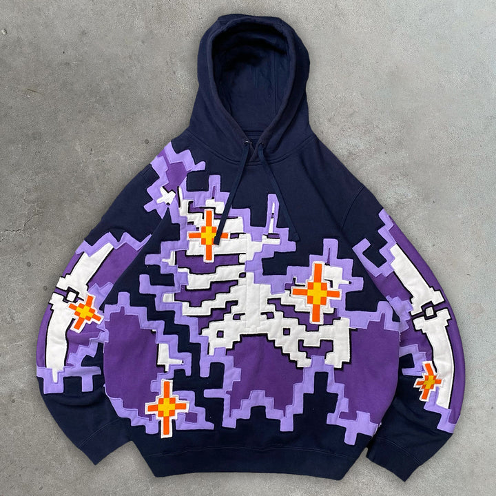 Pixel Skull Casual Street Hoodie